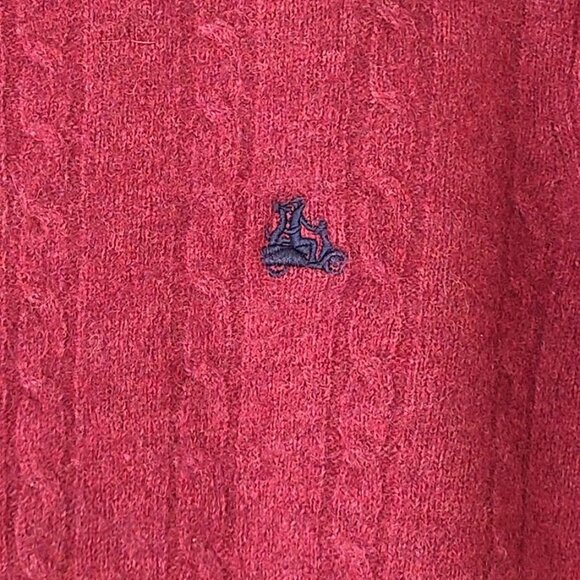 Simon Carter Men's Sweater Red Medium Wool Nylon Cable Knit London - Picture 3 of 10